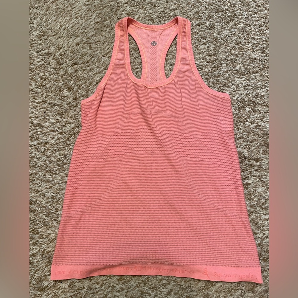 lululemon athletica Coral Pink Racerback Tank Top
